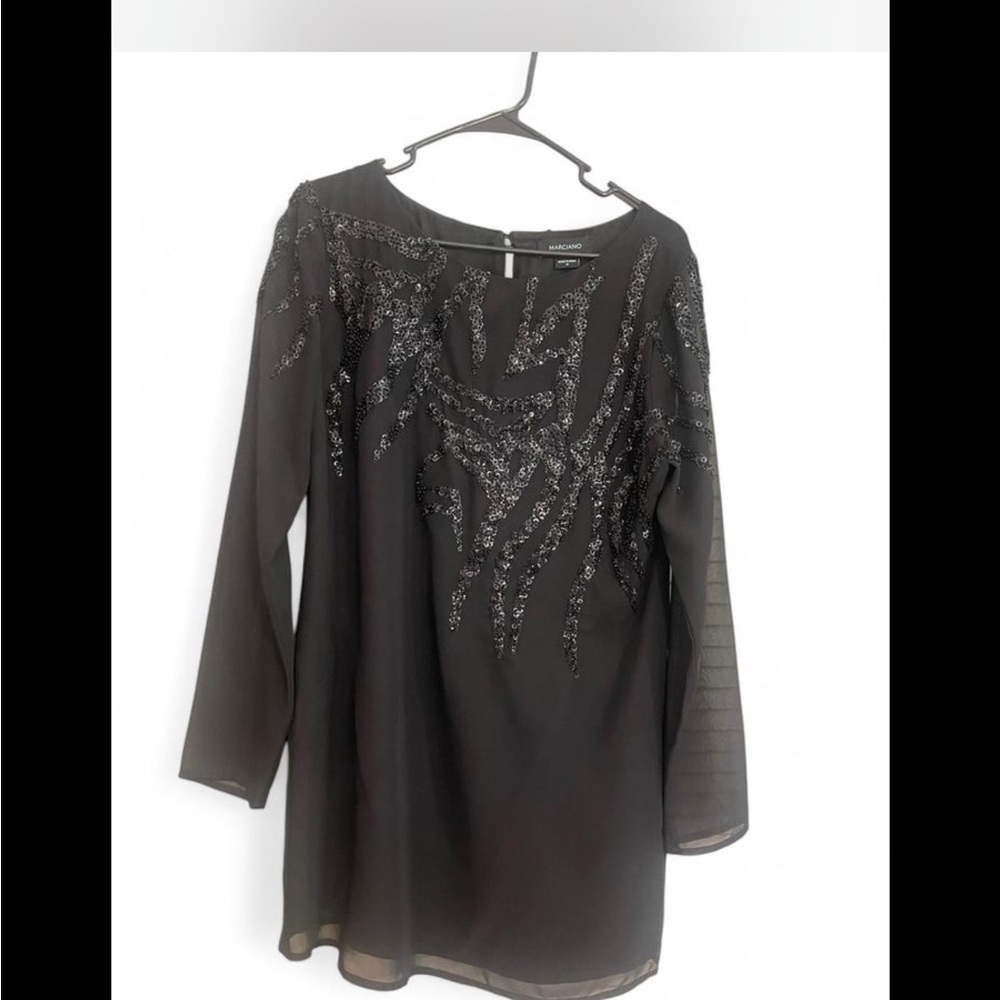 Marciano Black Sequin Embellished Dress